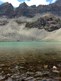The rocky bottom of Blue Canyon Lake.